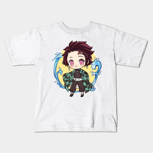 Chibi Kawaii Tanjirou Kamado Kids T-Shirt by kxiwii